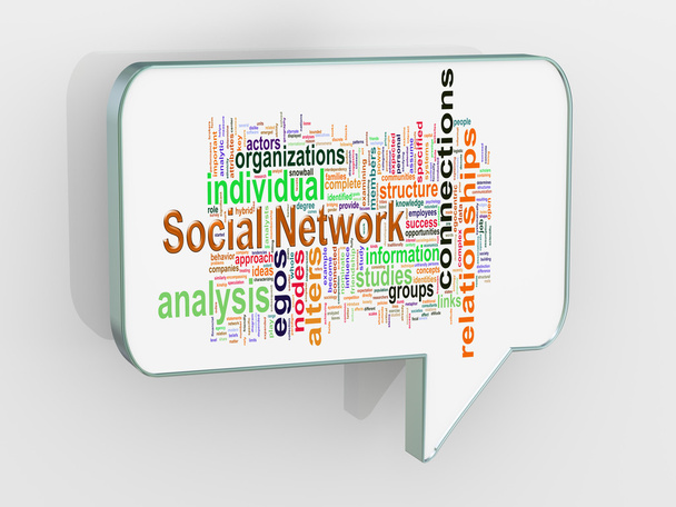 3D κοινωνικό δίκτυο φούσκα ομιλία - Φωτογραφία, εικόνα