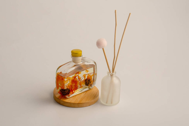 Diffuser bottles with sticks isolated on white background - Valokuva, kuva