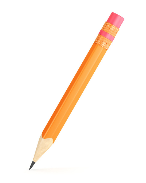 Orange pencil with erase - Фото, зображення