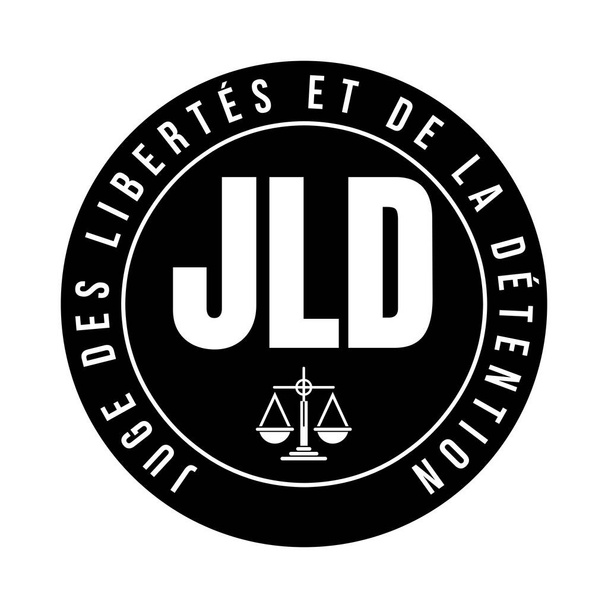JLD juge des libertes (JLD juge des libertes) adlı gözaltı simgesi ve özgürlük yargıcı Fransızca dilinde gözaltı - Fotoğraf, Görsel