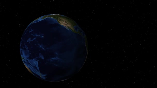 rotierende Erde im Weltall zoomt nach Afrika - Filmmaterial, Video