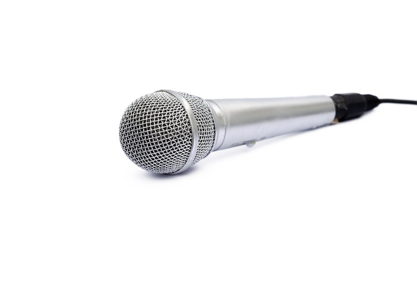 Microphone sur fond blanc - Photo, image