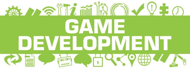 Game Development concept image with text and technology symbols. - Fotó, kép