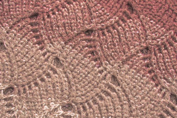 Knitted Texture. Abstract Woven Pattern. Knitwear Winter Background. Closeup Knitting Texture. Linen Thread. Scandinavian Warm Plaid. Structure Decor Garment. Weave Knitting Texture. - Photo, image