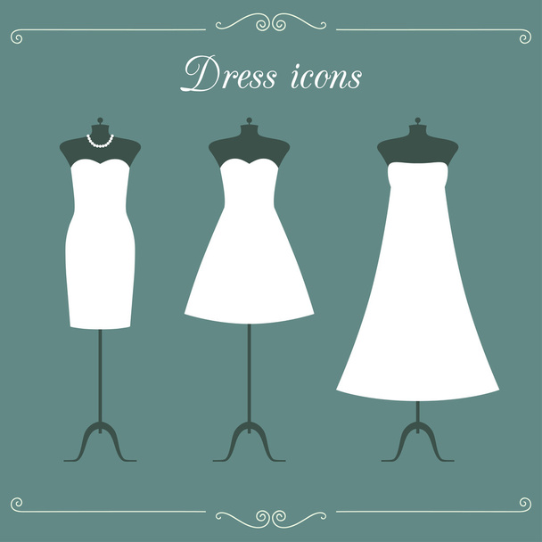 Vector set of of fashionable dresses. - Vector, Image