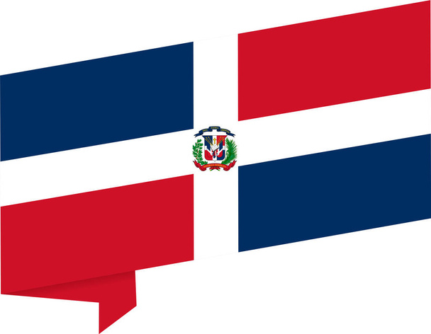 Dominikanische Republik Flagge Welle isoliert auf PNG oder transparentem Hintergrund - Vektor, Bild