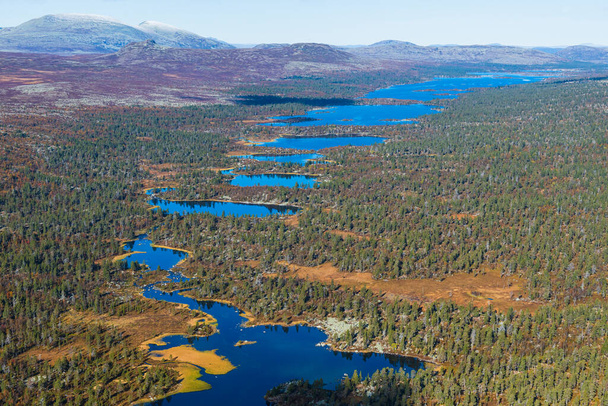 Aerial view of forests and lakes, Havlingen, Dalarna, Sweden - Photo, Image