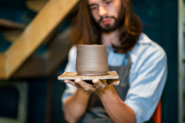 Small business owner, Young People Creating Pottery. - Photo, image