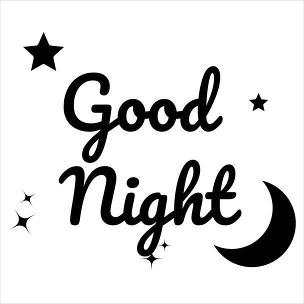 Good night. Good night poster design. Colorful good night poster design - Vector, imagen