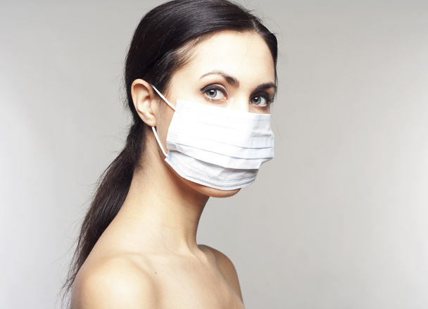Woman with protective mask - Фото, зображення