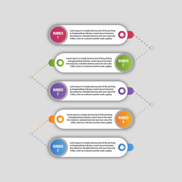 Gradient infographic set of step by step - Wektor, obraz