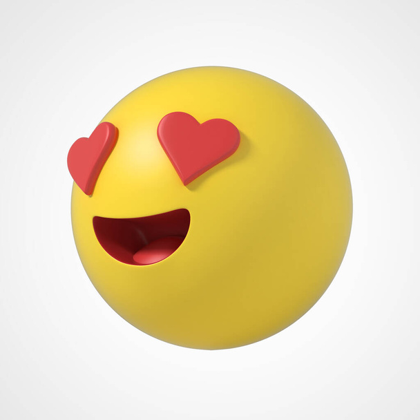 3d emoji emoticon character, fall in love - Zdjęcie, obraz