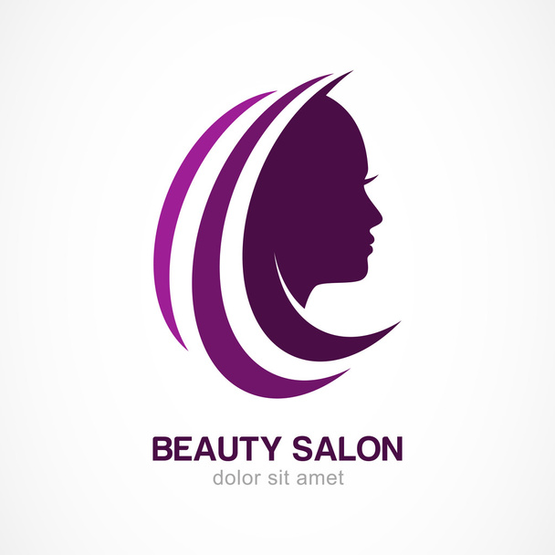 Vector logo design template. Woman's face silhouette. Abstract d - Vector, Image