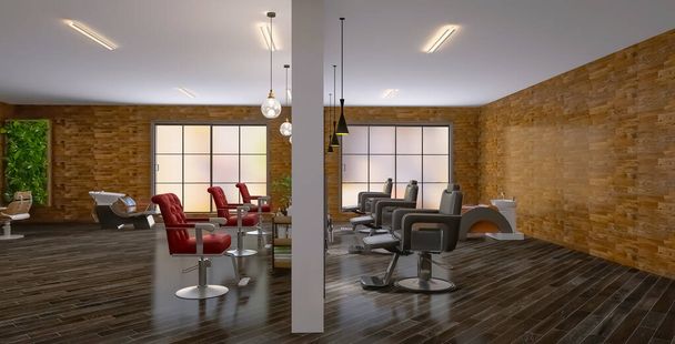 Beauty salon interior 3d render, 3d illustration - Foto, Imagem