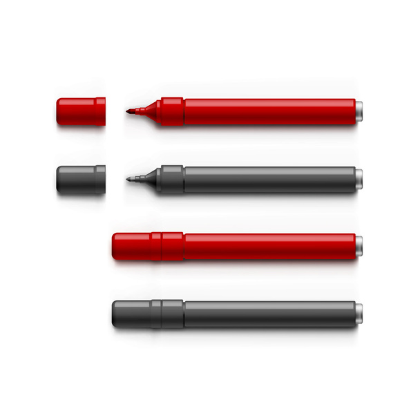 Set of Markers, Highlighters, Felt Tip Pens - Vector, Image