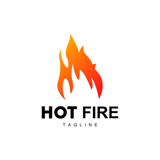Hot Flame Logo, Fire Vector, Absztrakt Tűz ikon dizájn - Vektor, kép