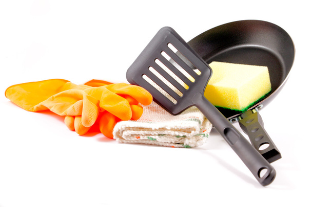 Чистка тефлоновой сковороды
 - Фото, изображение