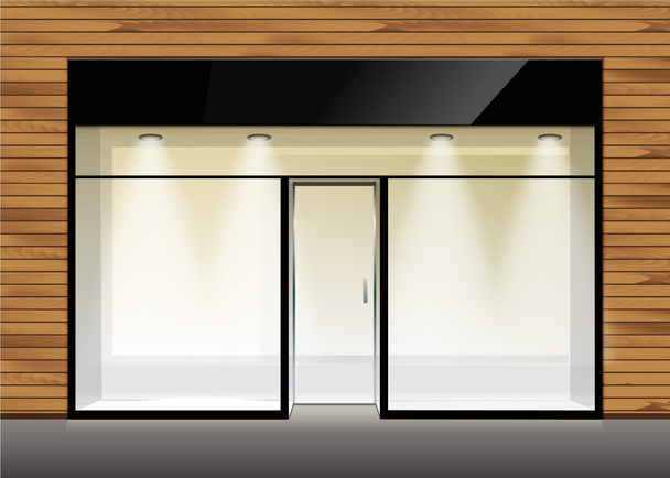 Boutique vectorielle Boutique Front de magasin avec grande fenêtre
 - Vecteur, image