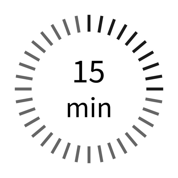 15 minut cyfrowego zegarka stoper wektor ikona do projektowania graficznego, logo, strona internetowa, social media, aplikacja mobilna, Ilustracja UI - Wektor, obraz
