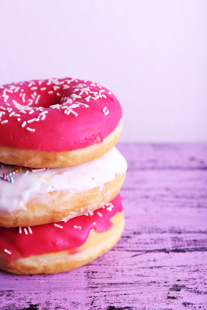 Delicious donuts with icing - Fotoğraf, Görsel