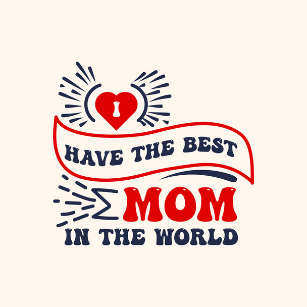 mom and child love greeting card ornament for happy mothers day - ベクター画像