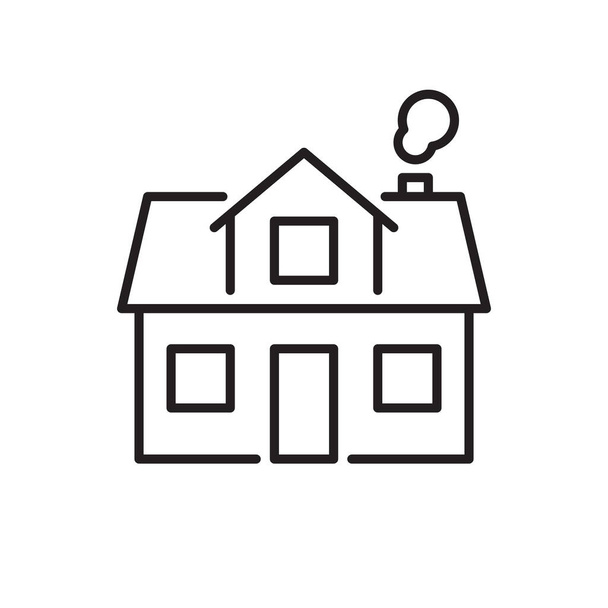 House line icon on white. Editable stroke - Вектор,изображение