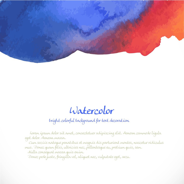 Watercolor blue background for decoration - Vector, Image