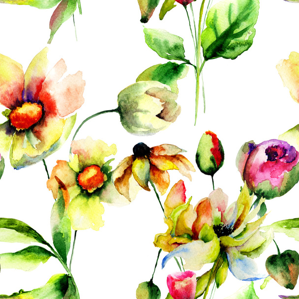 Floral Seamless wallpaper - Φωτογραφία, εικόνα