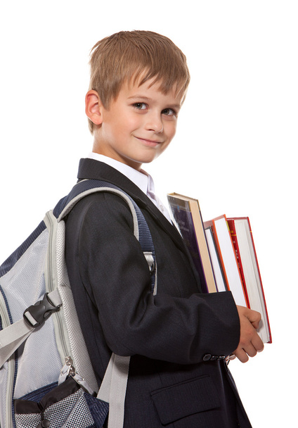 Boy holding books - Fotó, kép
