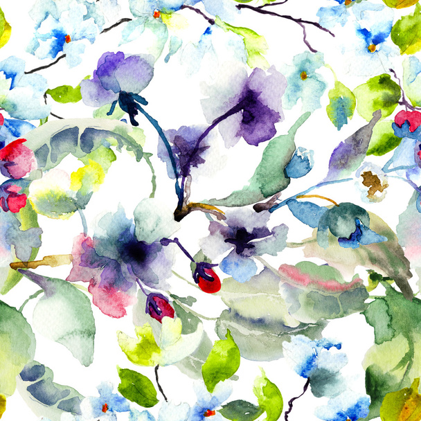 Seamless pattern with Blossoming tree brunch - Valokuva, kuva