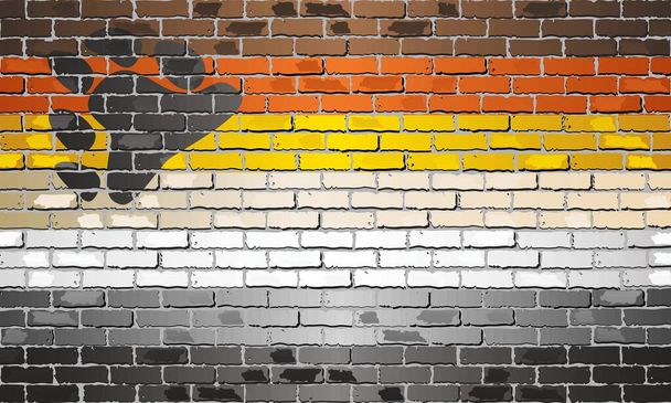 Bear Brotherhood Pride Flag on a brick wall - ilustrace, Členové International Bear Brotherhood - Vektor, obrázek