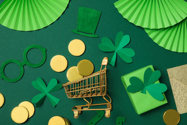 Concept of St. Patrick's Day, top view - Fotoğraf, Görsel