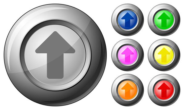 Sphere button arrow up - Вектор,изображение