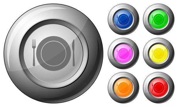 Sphere button dishware - Διάνυσμα, εικόνα