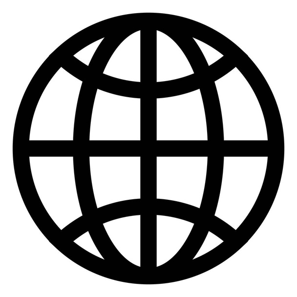 Globe-Ikone. Schwarzes Symbol isoliert auf weißem Hintergrund. - Vektor, Bild