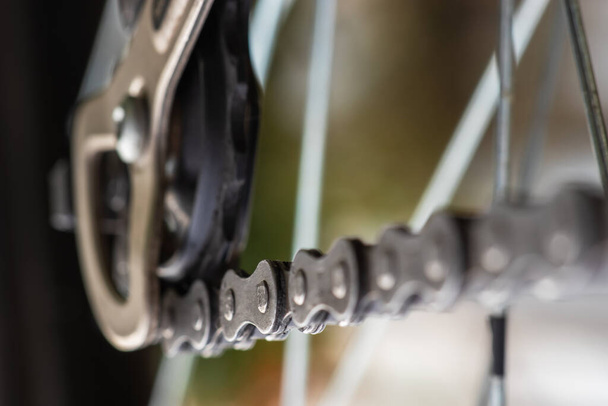 Bicycle Chain close up. Chain of mountain bike - Photo, Image