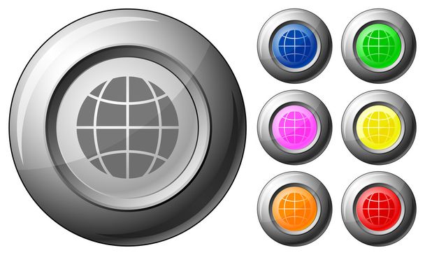Sphere button globe - Вектор,изображение