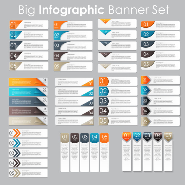 Büyük için senin iş vektör Infographic Banner Şablonlar / ayarla - Vektör, Görsel