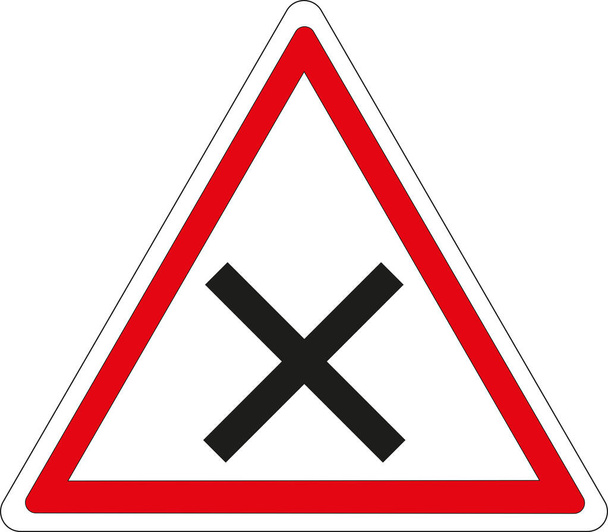 Panneau routier: Cedez passage een droite - Vector, afbeelding
