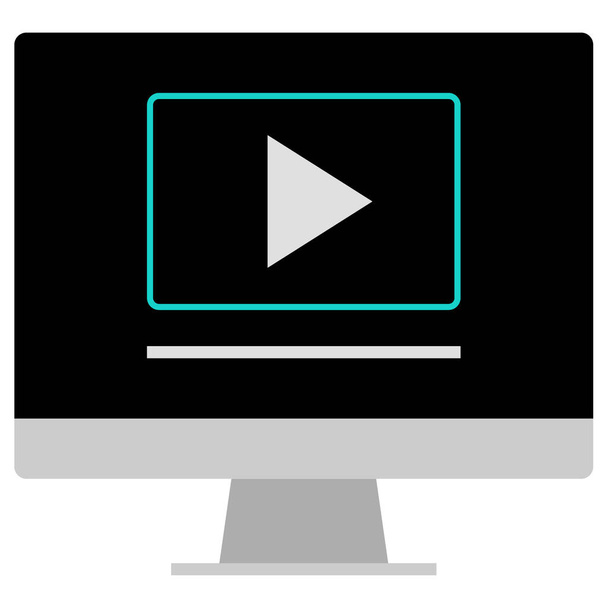 YouTube simple icono vector ilustración, vídeo, concepto de medios de comunicación   - Vector, Imagen