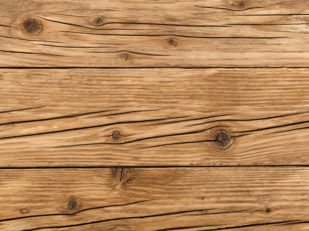 Fond rustique en bois, texture de vieilles planches de mélèze altérées avec fissures et noeuds. - Photo, image