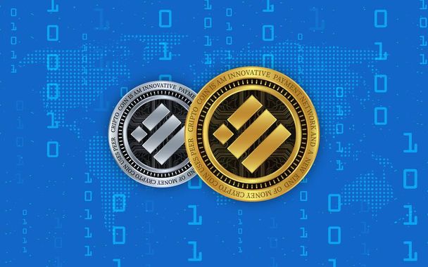 Binance usd-busd virtual currency images. 3d illustrations. - Photo, Image