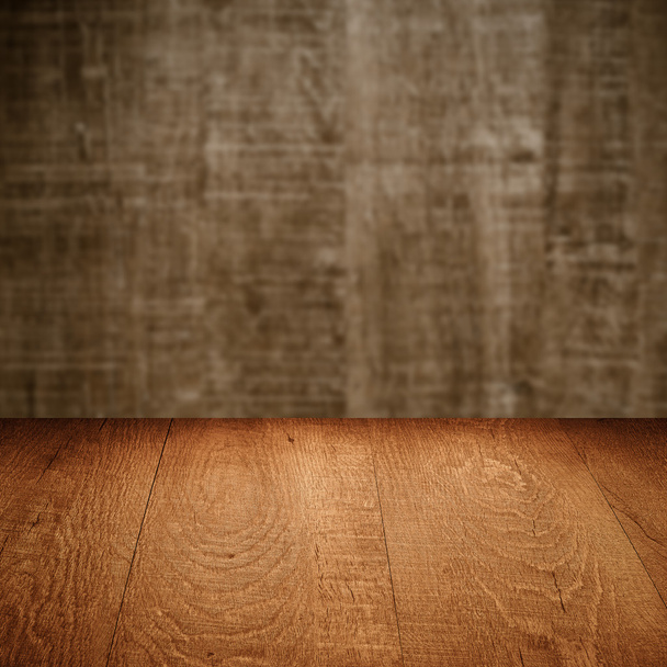 table with wooden wall - Фото, зображення