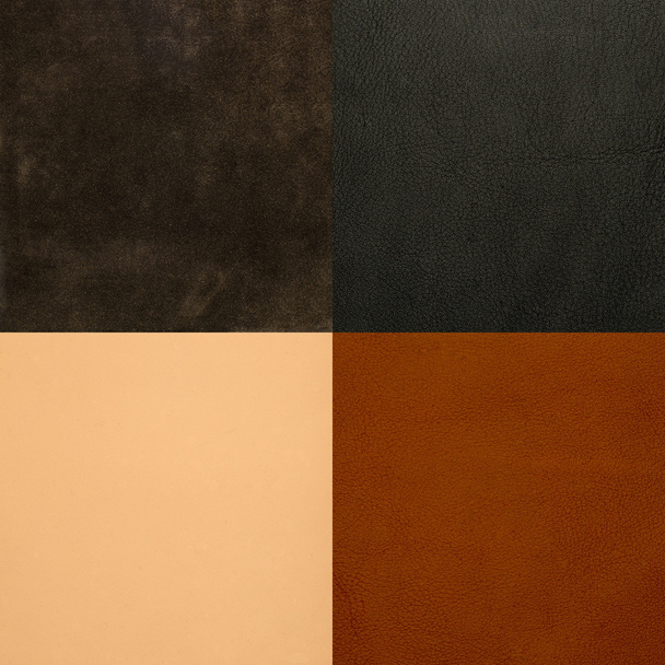 Set of brown leather samples - Фото, изображение