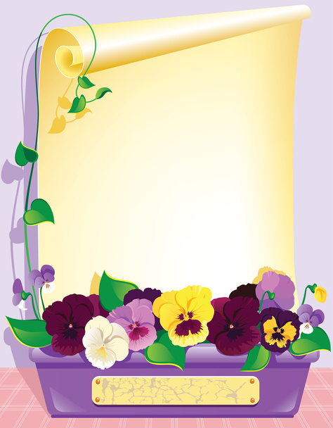 Violets and paper - Vector, Image