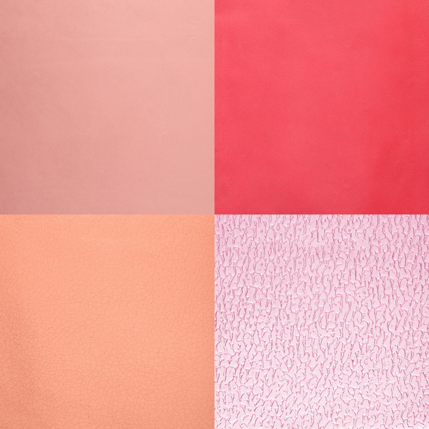 Set of pink leather samples - Φωτογραφία, εικόνα
