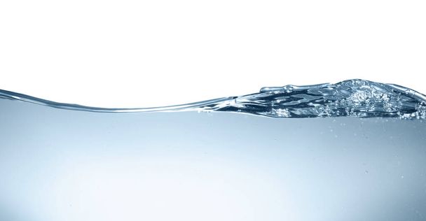 Transparent clear water wave on grey background - Foto, Imagen