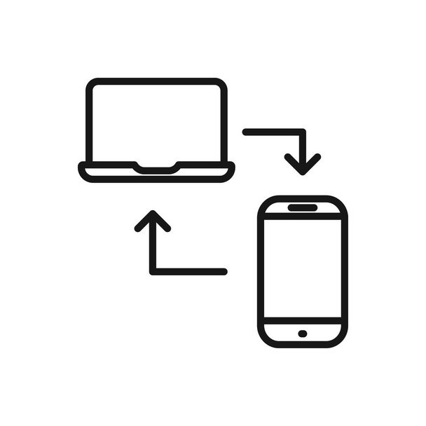 Επεξεργάσιμο εικονίδιο σύνδεσης Smartphone Laptop, διανυσματική απεικόνιση που απομονώνεται σε λευκό φόντο. χρήση για Παρουσίαση, ιστοσελίδα ή εφαρμογή για κινητά - Διάνυσμα, εικόνα