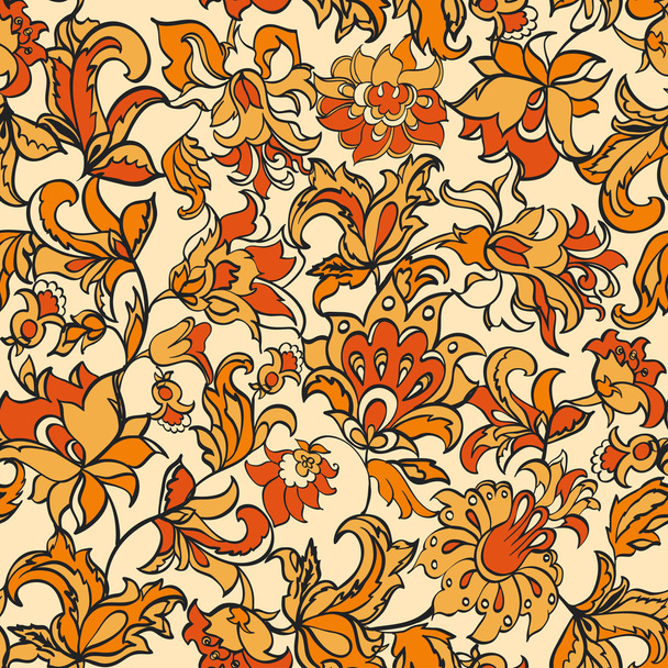 Ethnic flowers pattern - Вектор, зображення