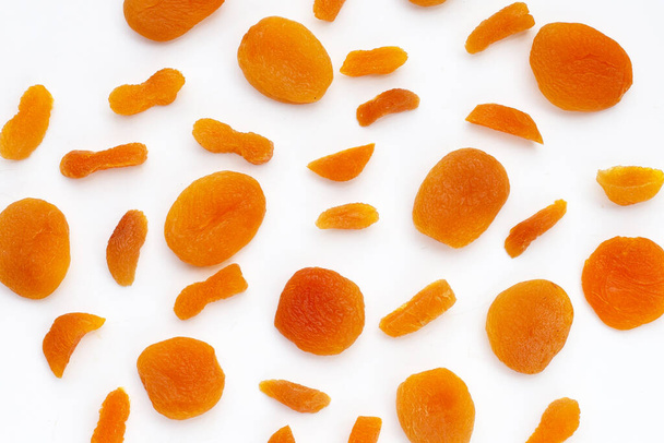 Dried apricots on white background. - Zdjęcie, obraz